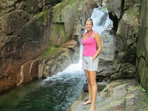 A cachoeira Sabbaday, nas White Mountains, região de Lincoln, em New Hampshire - Estados Unidos